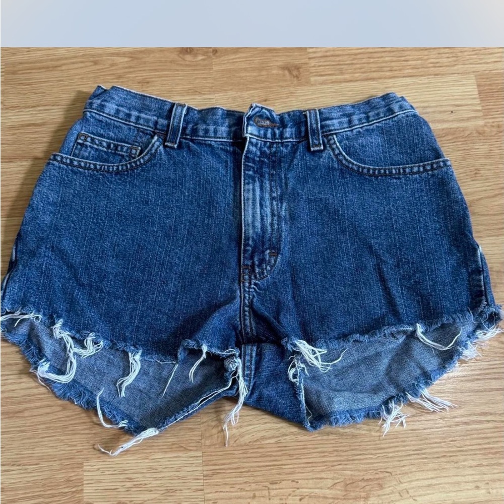 Calvin Klein Jeans Blue Jean Shorts High-Waisted Distressed